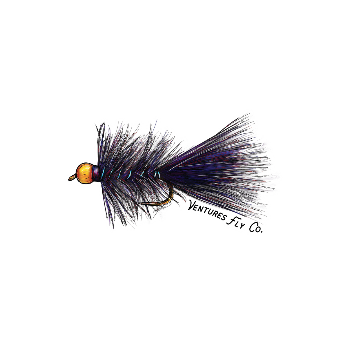 Woolly Bugger Sticker Ventures Fly Co woolly-bugger-sticker-ventures-fly-co