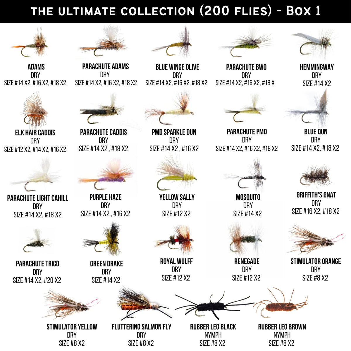 The Ultimate Collection  200 Premium Fly Assortment – Ventures Fly Co