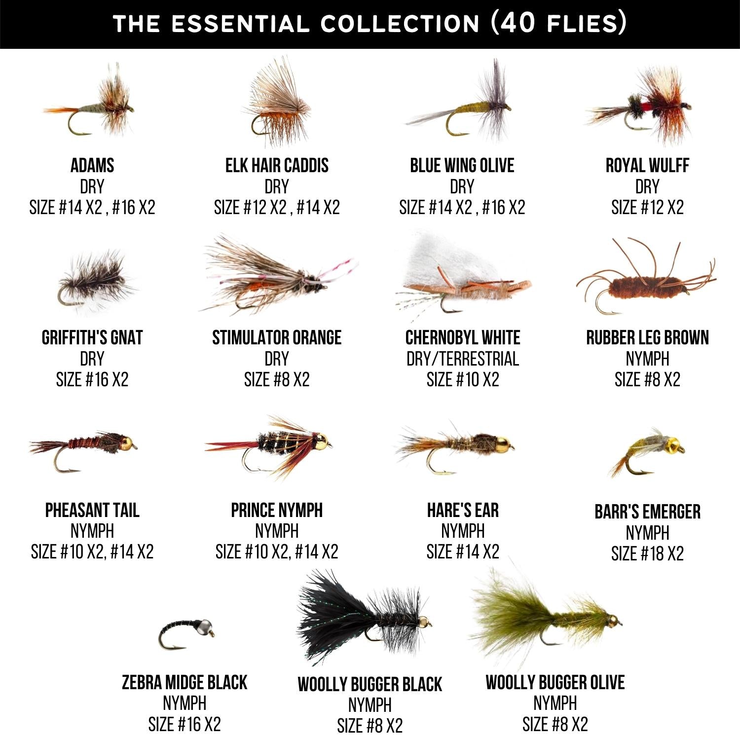 Fly Fishing, 36 Fly Assortment, Trout Fishing