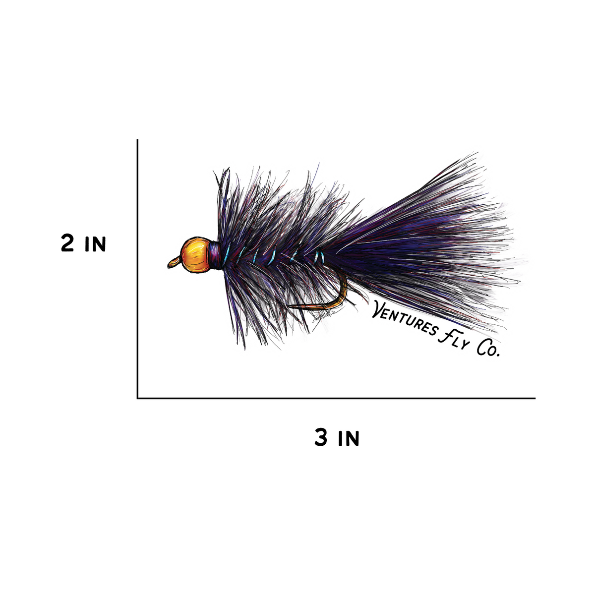 Sticker Bugger Woolly Bugger - Sticker – Ventures Fly Co