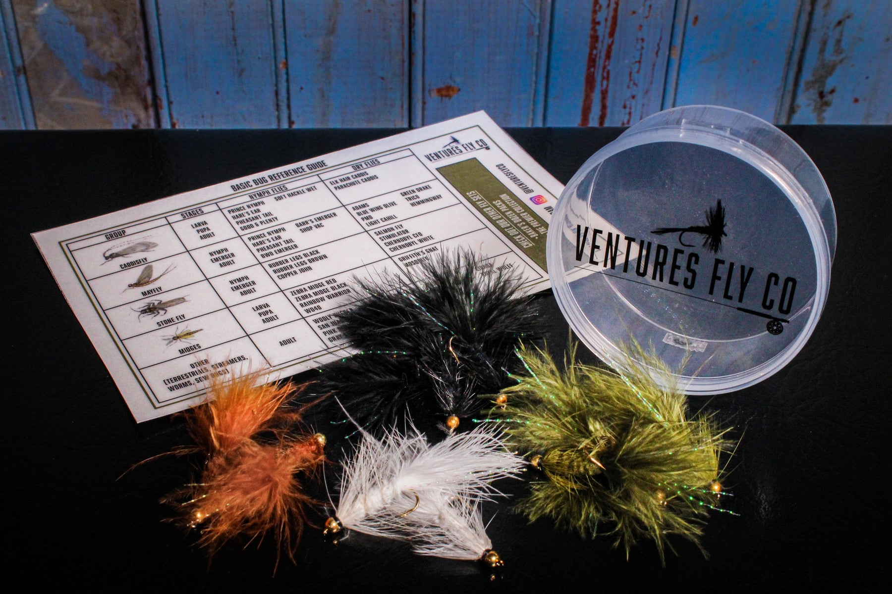 Ventures Fly Co. | Baker’s Dozen Pack | 13 Premium Hand-Tied Wooly Bugger Fly Fishing Flies | Water-proof Fly Cup Included | Streamers Perfect for